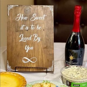 Rustic table wooden sign.  Handmade with love 💕